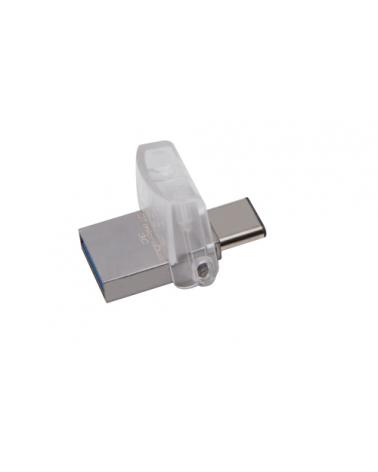 PENDRIVE KINGSTON DATATRAVELER MICRODUO 3C - 32GB - CONECTORES USB-A Y USB TIPO-C - 100MB/S LECTURA - 15MB/S ESCRITURA - USB 3.0