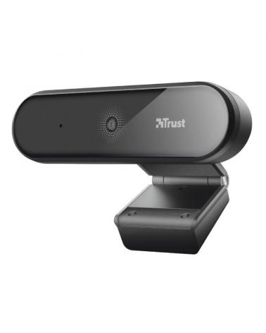 WEBCAM CON MICRÓFONO TRUST TYRO - FHD 1080P - BALANCE DE BLANCOS AUTOMÁTICO - ENFOQUE AUTOMÁTICO - CABLE USB 150CM - TRÍPODE INC