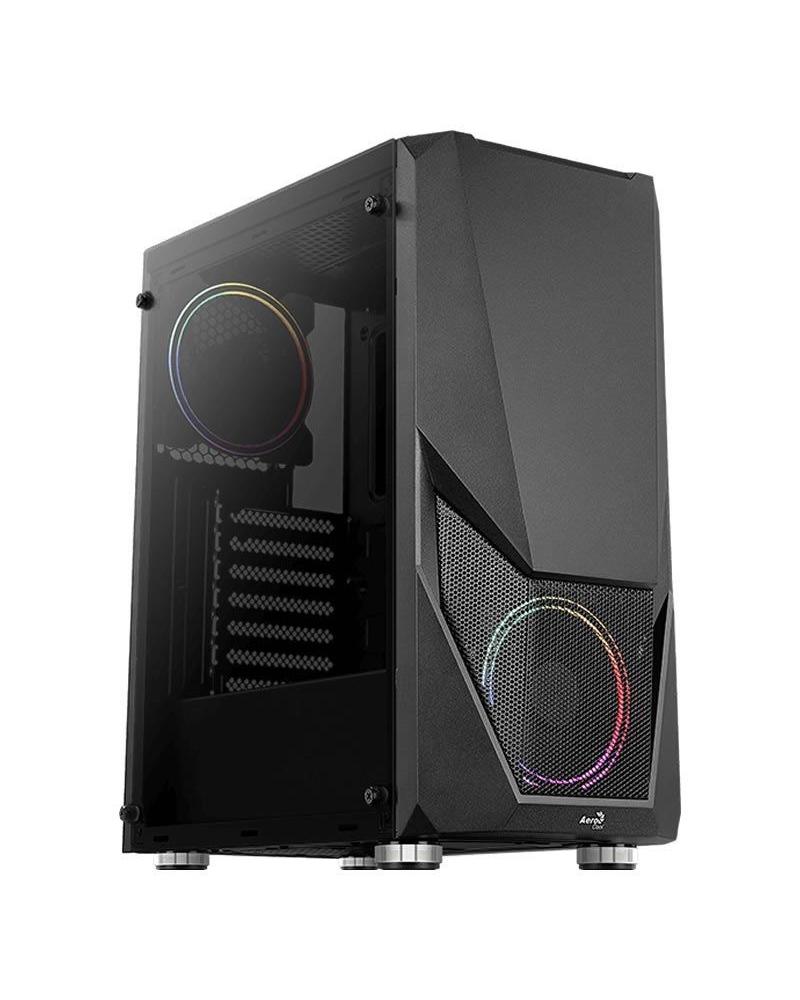 CAJA SEMITORRE AEROCOOL ZAURON BLACK - 2*USB3.0 - USB2.0 - AUDIO HD - GPU HASTA 325MM - PANEL LATERAL TRANSPARENTE - VENTILADOR 