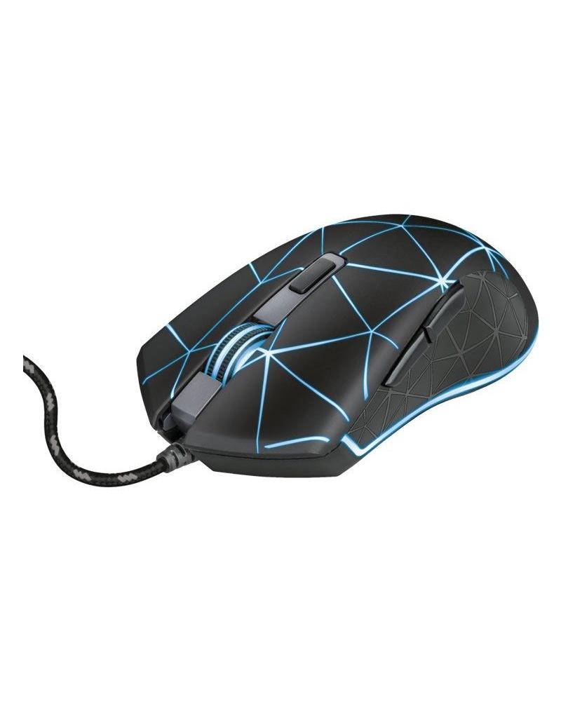 RATÓN TRUST GAMING GXT 133 LOCX - 800-4000PPP - ILUMINACIÓN LED 4 EFECTOS - 6 BOTONES - CABLE USB 1.8M - Imagen 1