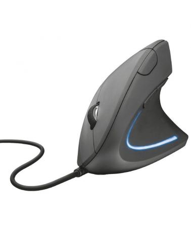 RATÓN ERGONÓMICO TRUST VERTO - DISEÑO VERTICAL - ILUMINACIÓN LED AZUL - 2 BOTONES - 1000-1600PPP - CABLE 1.5M - USB - Imagen 1