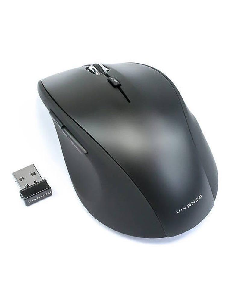 RATÓN INALÁMBRICO VIVANCO 36640 NEGRO - 1000/1200/1600DPI - 5 TECLAS INCLUYENDO SCROLL - RECEPTOR MINI USB - Imagen 1
