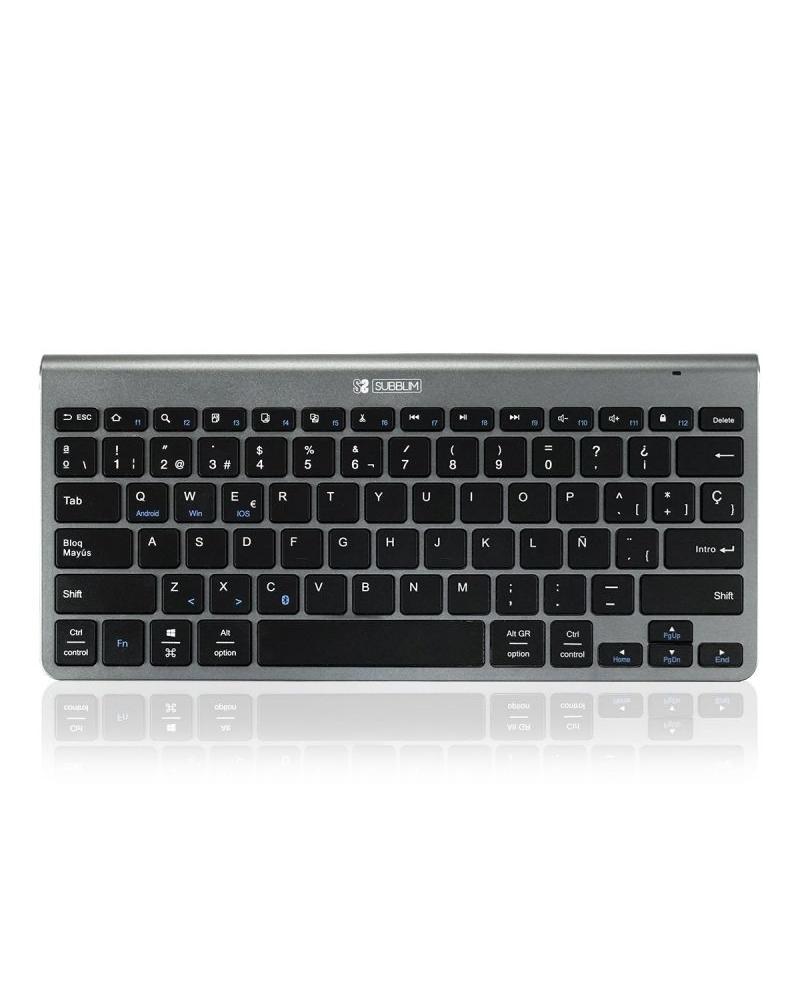 TECLADO BLUETOOTH SUBBLIM 2PUC101 PURE COMPACT GREY - BT 3.0 - 78 TECLAS - COMPATIBLE CON APPLE/ANDROID/WINDOWS - INCLUYE BATERÍ