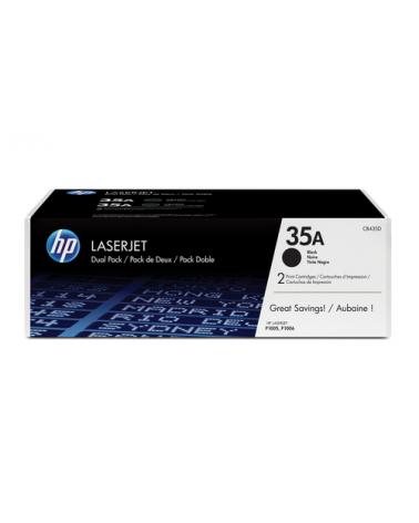TONER NEGRO HP CB435AD Nº35A 1500 PÁGINAS 2UNIDADES PARA LASEJET P1005 / P1006 - Imagen 1