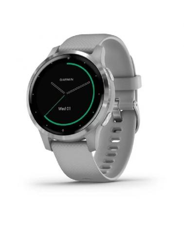 RELOJ DEPORTIVO CON GPS GARMIN VIVOACTIVE 4S GRIS CON HEBILLA PLATEADA - CARCASA 40MM - MULTISPORT - GARMIN PAY - NOTIFICACIONES