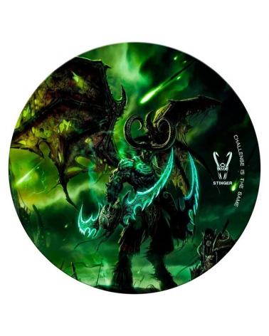 ALFOMBRA GAMING WOXTER STINGER FLOORPAD VERDE - DIÁMETRO 120CM - MICROFIBRA CON BASE CAUCHO - LAVABLE - Imagen 1