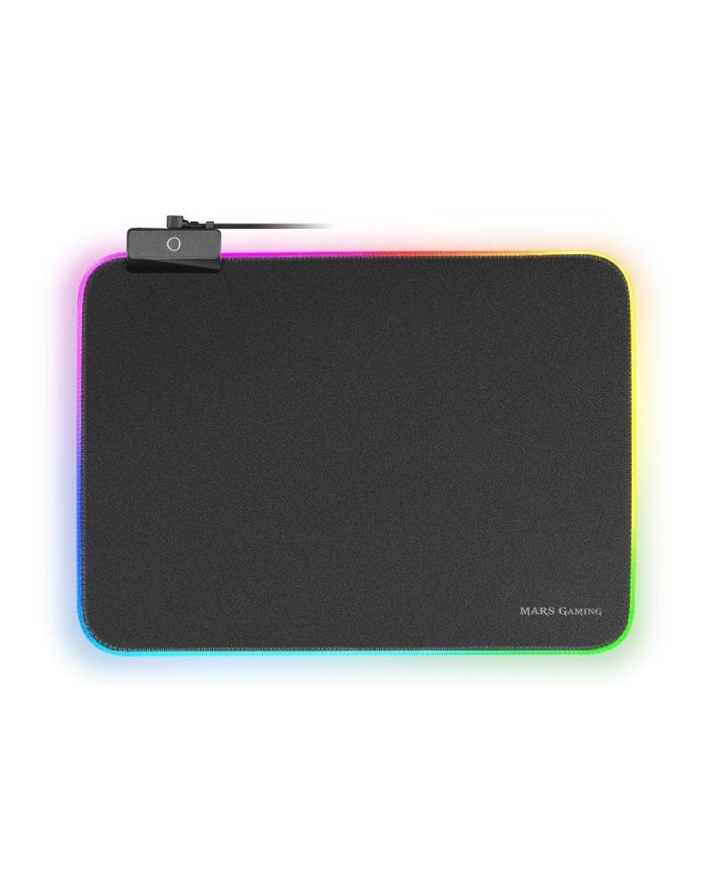 ALFOMBRILLA MARS GAMING MMPRGBL - TAMAÑO 365*265MM - ILUMINACIÓN RGB - BOTÓN CONTROL ILUMINACIÓN - GROSOR 4MM - SUPERFICIE NANOT