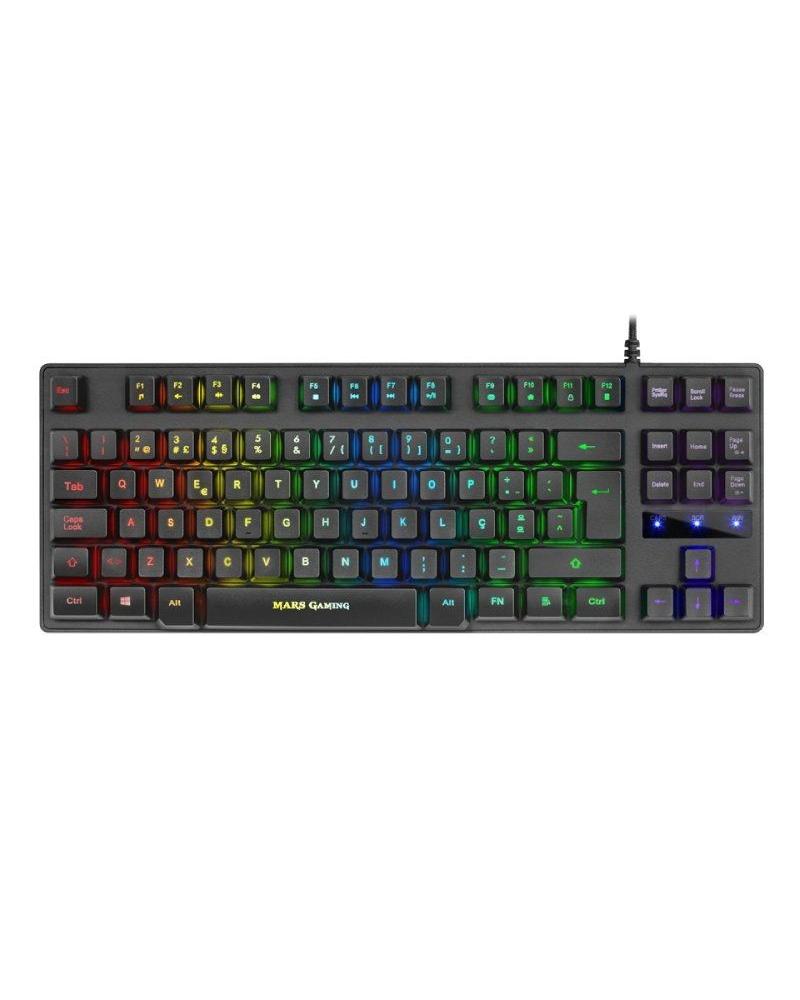 TECLADO HIBRIDO MECÁNICO PORTUGUÉS MARS GAMING MKTKLPT - TECNOLOGÍA H-MECHANICAL RED - RETROILUMINACIÓN RGB RAINBOW - Imagen 1