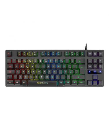 TECLADO HIBRIDO MECÁNICO PORTUGUÉS MARS GAMING MKTKLPT - TECNOLOGÍA H-MECHANICAL RED - RETROILUMINACIÓN RGB RAINBOW - Imagen 1