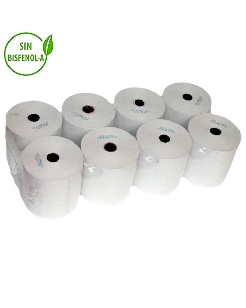 ROLLOS PAPEL TÉRMICO 80*80*12 - PAQUETE DE 8 UNIDADES - LIBRES DE BISFENOL A - Imagen 1