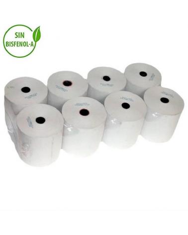ROLLOS PAPEL TÉRMICO 80*80*12 - PAQUETE DE 8 UNIDADES - LIBRES DE BISFENOL A - Imagen 1