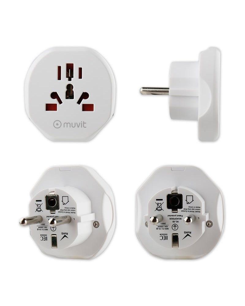 Enchufe Adaptador Muvit MUADP0026/ Mundial a Europeo - Imagen 1