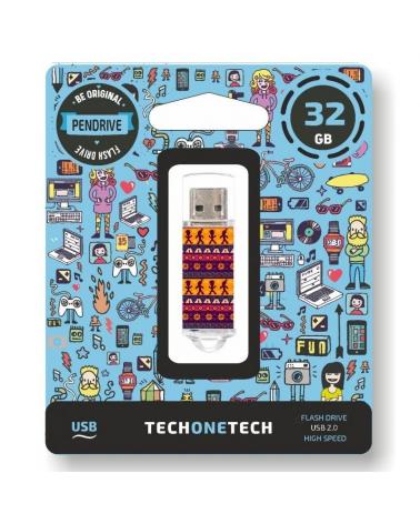 Pendrive 32GB Tech One Tech Tribal Questions USB 2.0 - Imagen 1