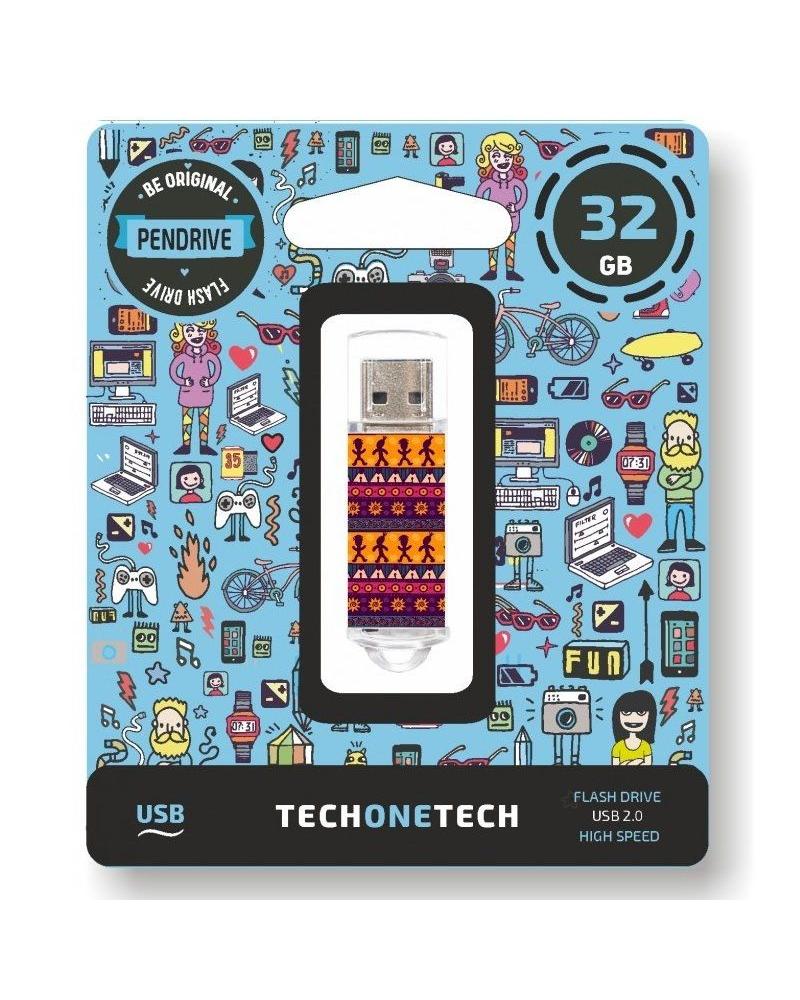 Pendrive 32GB Tech One Tech Tribal Questions USB 2.0 - Imagen 1