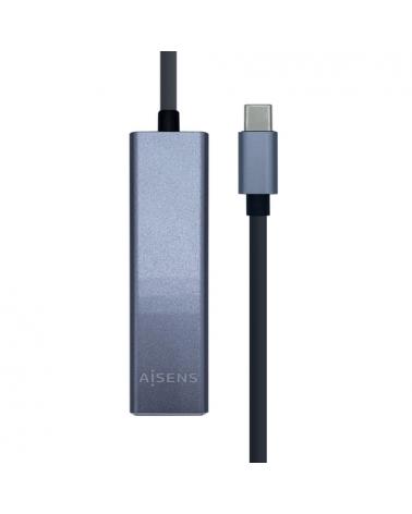 Hub USB Aisens A109-0396/ 3 Puertos USB/ 1 RJ45/ Gris - Imagen 1