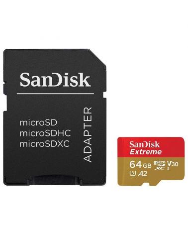 Tarjeta de Memoria SanDisk Extreme 64GB microSD XC UHS-I con Adaptador/ Clase 10/ 60MBs - Imagen 1