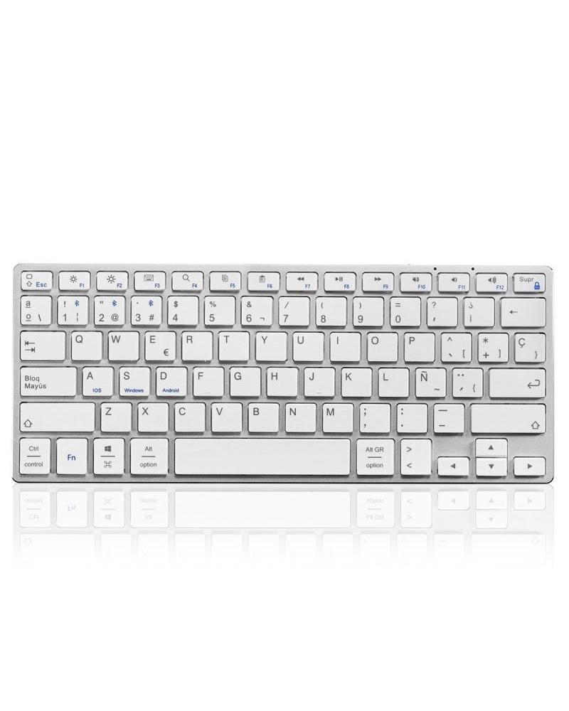 Teclado Compacto Inalámbrico por Bluetooth Subblim Advance Compact/ Plata - Imagen 1