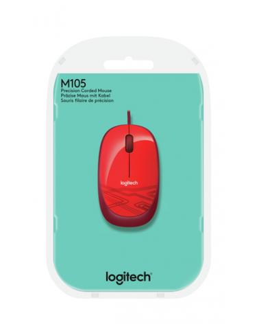 Ratón Logitech M105/ Hasta 1000 DPI/ Rojo - Imagen 2