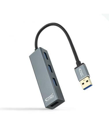 Hub USB Nanocable 10.16.4402/ 4 Puertos USB 3.0/ Gris - Imagen 1