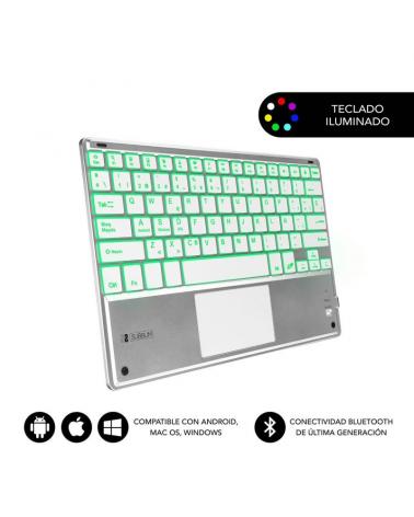 Teclado Compacto Inalámbrico por Bluetooth Subblim SMBT50/ Plata - Imagen 1
