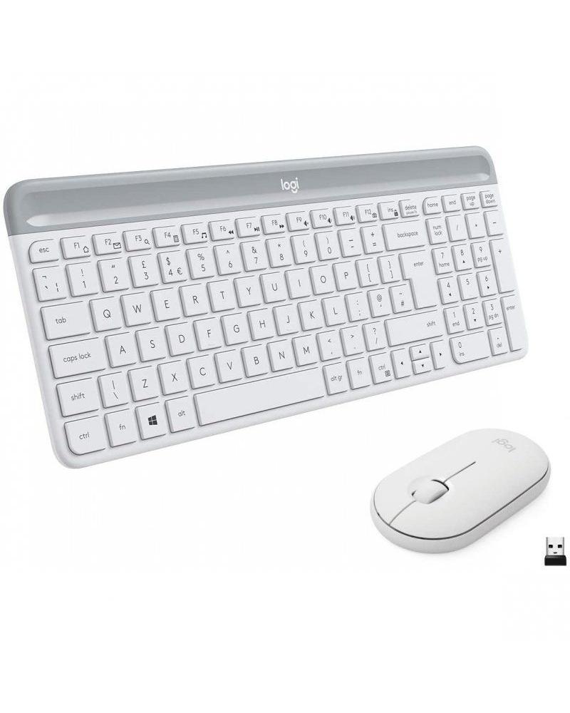 Teclado y Ratón Inalámbricos Logitech Slim Combo MK470/ Blanco - Imagen 1