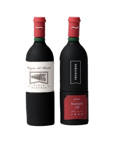 Pendrive 32GB Tech One Tech Botella Vino Marques del Pendrive USB 2.0 - Imagen 1